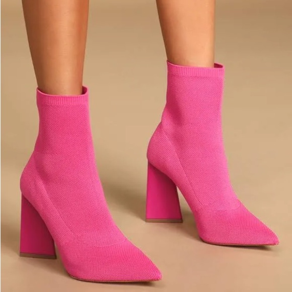SCHUTZ Pink Ankle Booties with Stiletto Heel